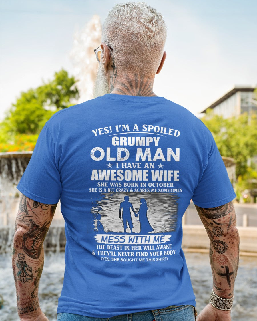 Awesome wife was born October - Gift for boyfriend, Gift for husband from wife - Perfect gift for your husband - NINA10 (SKU10-79-10)