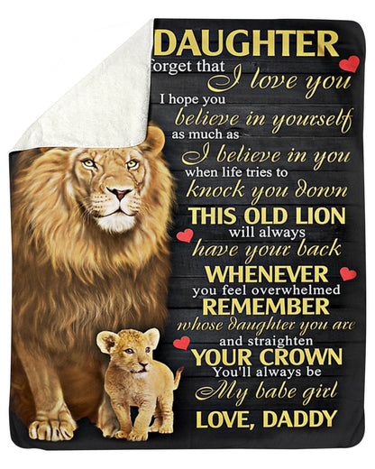 Gift For Daughter From Dad - Lion Blanket