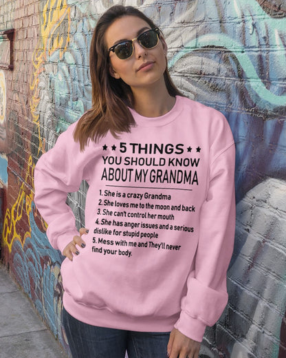 5 THINGS  YOU SHOULD KNOW ABOUT MY GRANDMA - Gift for granddaughter NINA00 (SKU10-18)