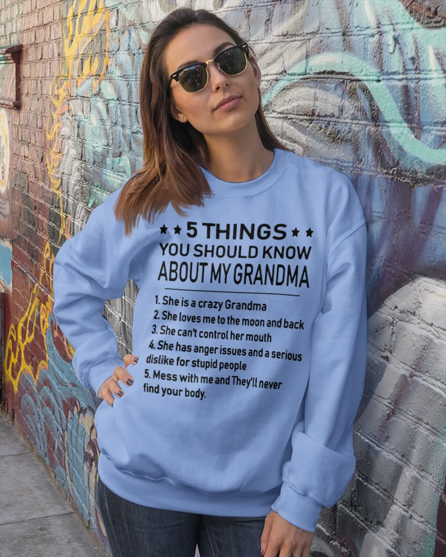 5 THINGS  YOU SHOULD KNOW ABOUT MY GRANDMA - Gift for granddaughter NINA00 (SKU10-18)