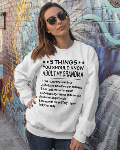 5 THINGS  YOU SHOULD KNOW ABOUT MY GRANDMA - Gift for granddaughter NINA00 (SKU10-18)
