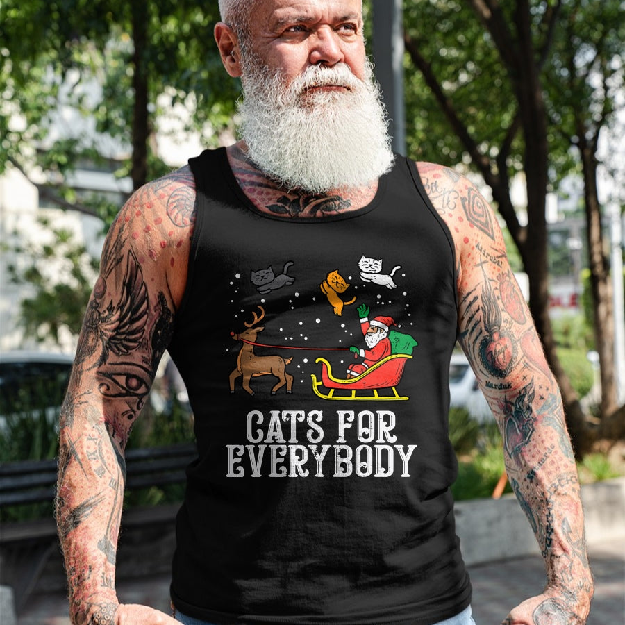 Cats For Everybody Christmas Cat Funny Xmas Women Santa T-Shirt - Christmas Unisex T-Shirt/Hoodie/Sweatshirt - NINA00