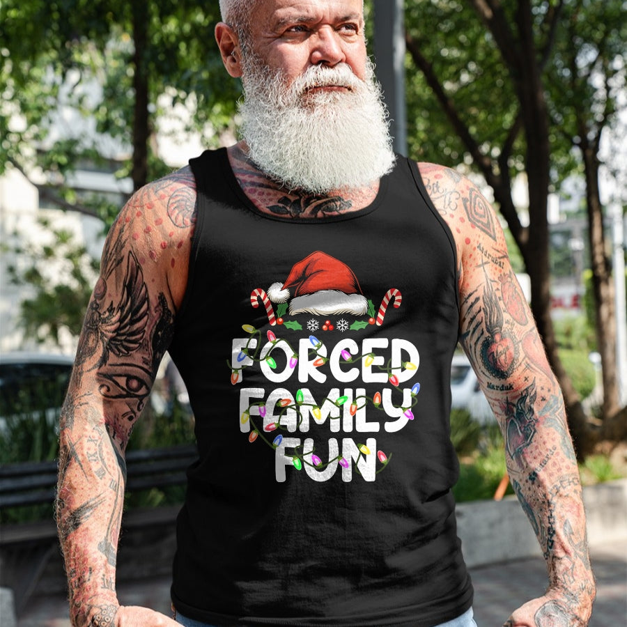 Forced Family Fun Christmas Pajamas Funny T-Shirt - Christmas Unisex T-Shirt/Hoodie/Sweatshirt - NINA00