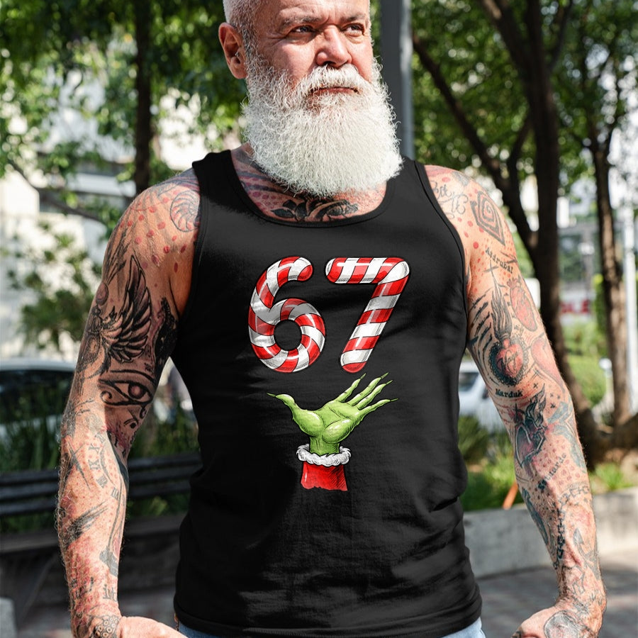 Santa Six Seven 67 Meme Christmas 67 Candy Cane Kids Boys T-Shirt - Christmas Unisex T-Shirt/Hoodie/Sweatshirt - NINA00