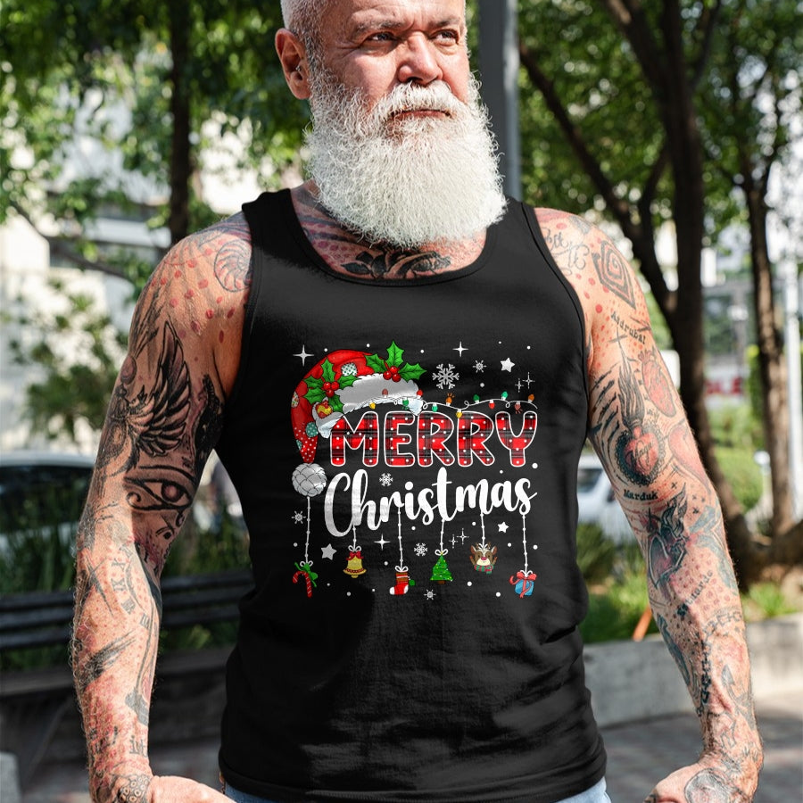 Merry Christmas Red Santa Hat Reindeer Xmas Matching Family T-Shirt - Christmas Unisex T-Shirt/Hoodie/Sweatshirt - NINA00