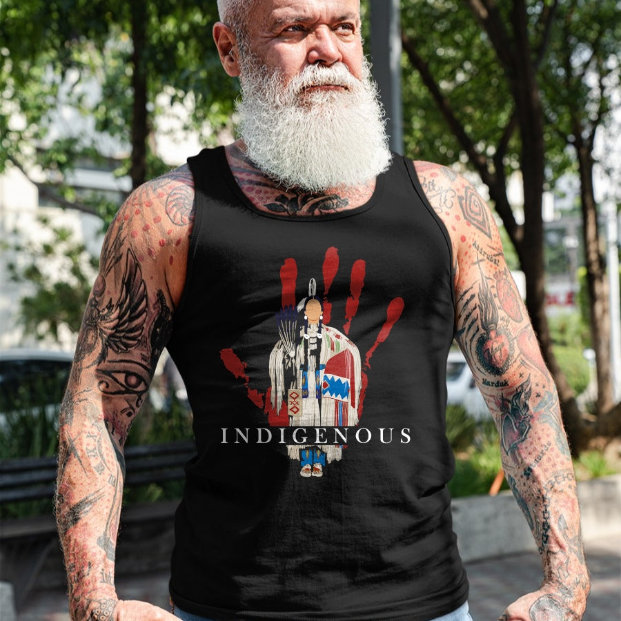 Native American T-Shirts, Vintage Native American Unisex T-Shirt/Hoodie/Sweatshirt HLT00 - Native American Indigenous Red Hand Indian Blood Themed T-Shirt (3)