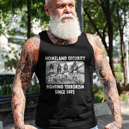 Native American T-Shirts, Vintage Native American Unisex T-Shirt/Hoodie/Sweatshirt HLT00 - Homeland Security Fighting Terrorism Since 1492 Native T-Shirt (1)