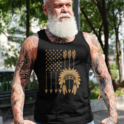 Native American T-Shirts, Vintage Native American Unisex T-Shirt/Hoodie/Sweatshirt HLT00 - Funny Native American Flag Gift Cool USA Tribe Patriotic T-Shirt