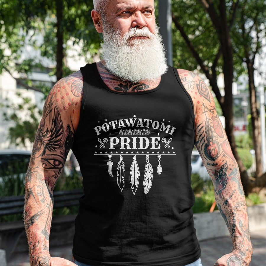 Native American T-Shirts, Vintage Native American Unisex T-Shirt/Hoodie/Sweatshirt HLT00 - Native American Pride Quote for a Proud Potawatomi T-Shirt (1)