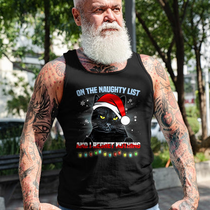 On The Naughty List And I Regret Nothing Cat Christmas T-Shirt - Christmas Unisex T-Shirt/Hoodie/Sweatshirt - NINA00