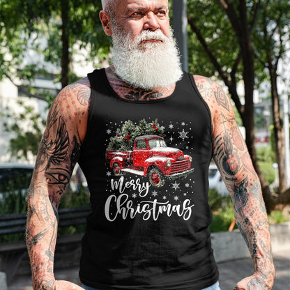 Merry Christmas Red Truck Family Matching Christmas Pajama T-Shirt - Christmas Unisex T-Shirt/Hoodie/Sweatshirt - NINA00