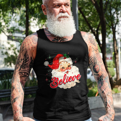 Vintage Santa Claus Believe Christmas Women Boys Girls T-Shirt - Christmas Unisex T-Shirt/Hoodie/Sweatshirt - NINA00