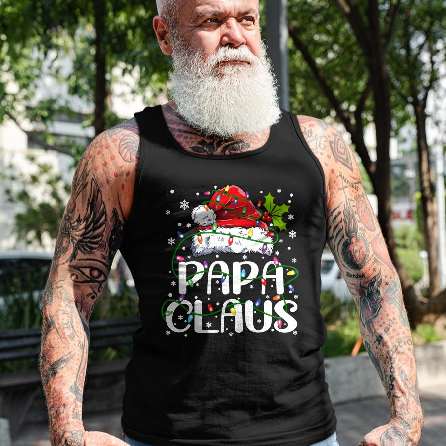 Papa Claus Christmas Lights Pajama Family Matching T-Shirt - Christmas Unisex T-Shirt/Hoodie/Sweatshirt - NINA00
