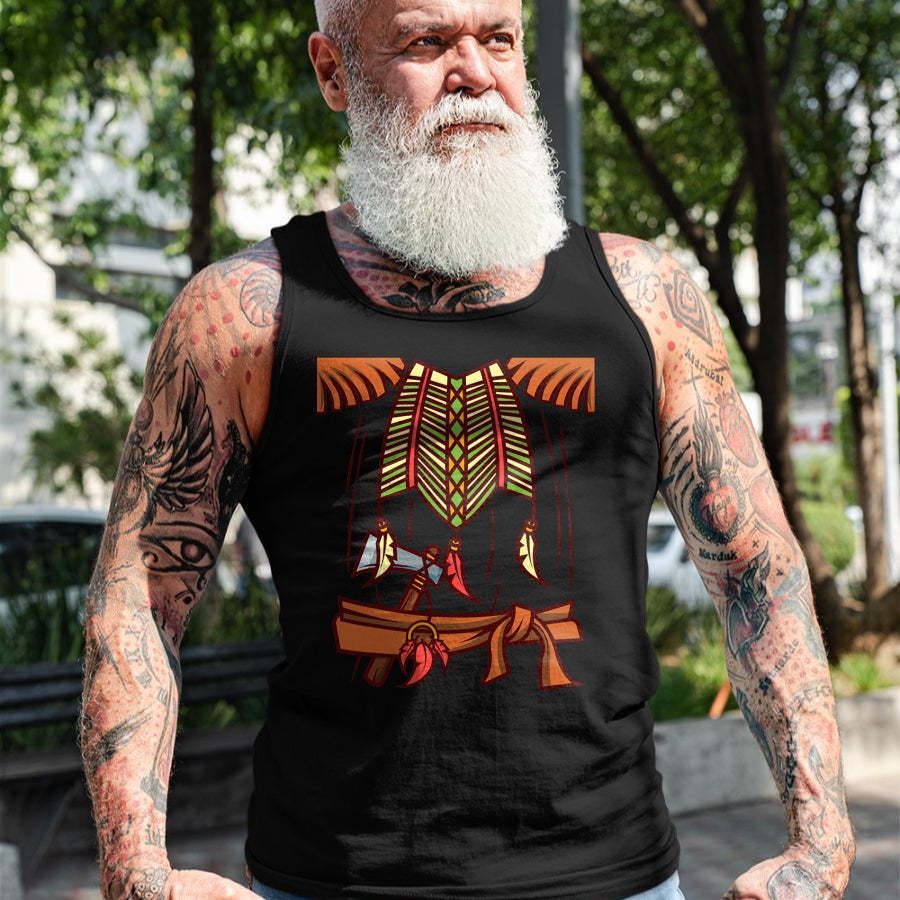 Native American T-Shirts, Vintage Native American Unisex T-Shirt/Hoodie/Sweatshirt HLT00 - Funny Native American Halloween Indian Simple Easy Costume T-Shirt (1)