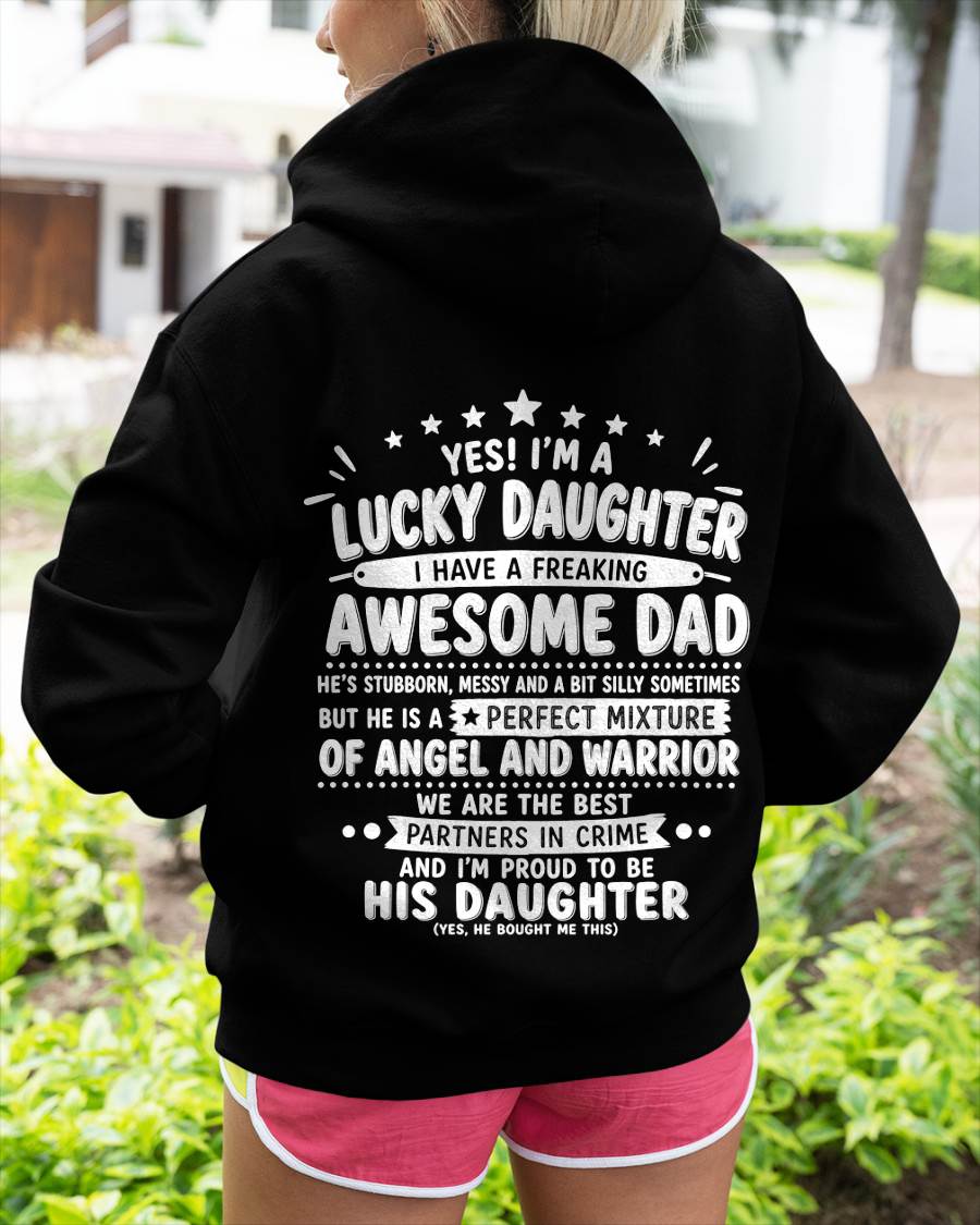 "Yes I'm A Lucky Daughter" – Cute T-Shirt From Dad – NINA00 (SKU2606-44-00)