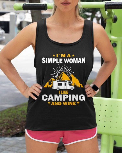 Camping Drinking Vacation Motorhome Camping and Wine T-Shirt