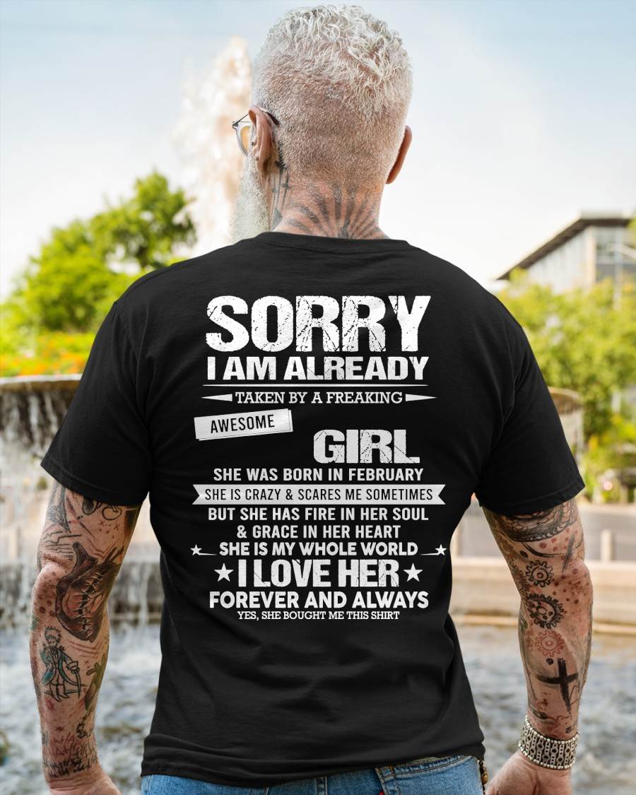FEBRUARY - SORRY I AM ALREADY TAKEN BY A FREAKING AWESOME GIRL - FROM WIFE - NINA02 (SKU12-298-02)