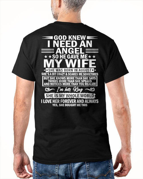 AUGUST - GOD KNEW I NEED AN ANGEL SO HE GAVE ME MY WIFE - FROM WIFE - NINA08 (SKU2603-302-08)