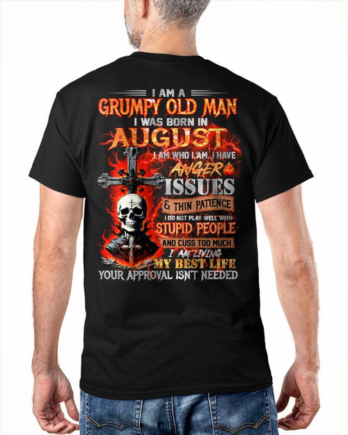 AUGUST – I DO NOT PLAY WELL WITH STUPID PEOPLE AND I CUSS TOO MUCH – MAN TEE - NINA08 (SKU12-319-08)