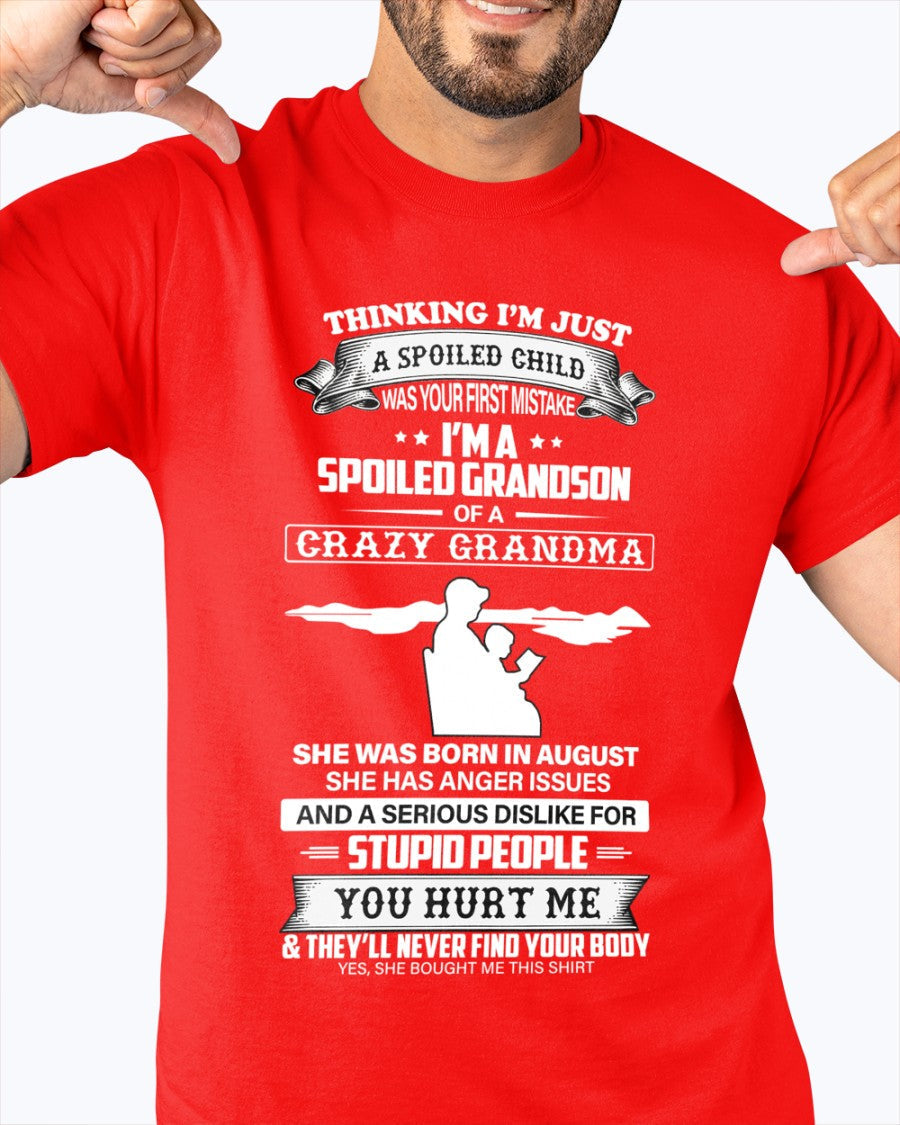 Spoiled by Grandma Shirt August Edition – From Grandma to Grandson NINA08 (SKU-GMS2-08)