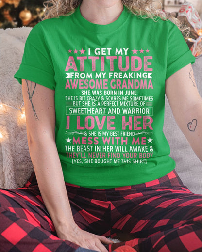 I GET MY ATTITUDE FROM MY GRANDMA JUNE EDITION – FROM GRANDMA TO GRANDDAUGHTER NINA06 (SKU07-163-06)