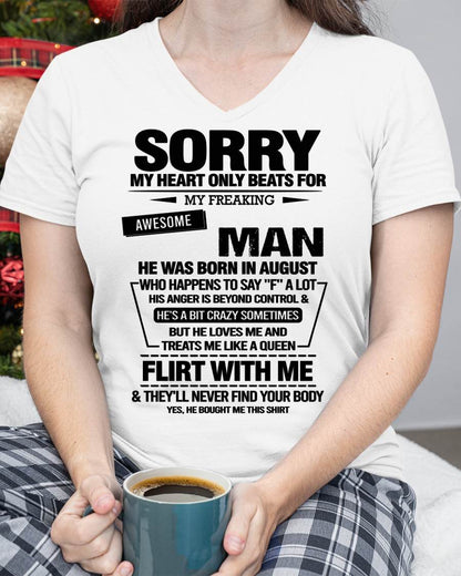 AUGUST - SORRY MY HEART ONLY BEATS FOR MY FREAKING AWESOME MAN - FROM HUSBAND - NINA08 (SKU26T-01-34-08)