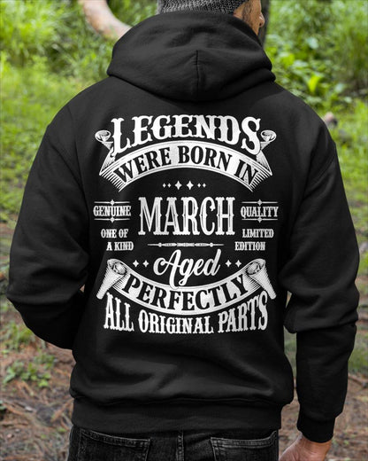 MARCH – LEGENDS WERE BORN IN MARCH, GENIUS AND ONE OF A KIND – MAN TEE - NINA03 (SKU08-37-03)