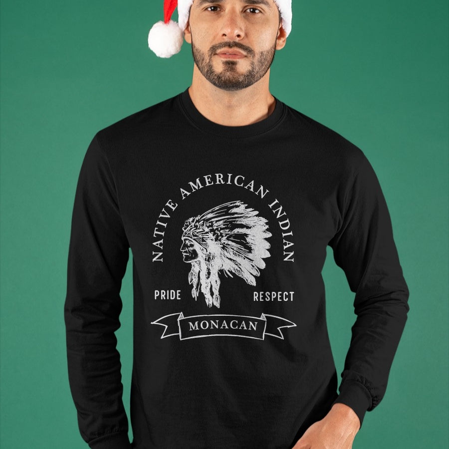 Native American T-Shirts, Vintage Native American Unisex T-Shirt/Hoodie/Sweatshirt HLT00 - Monacan Tribe Native American Indian Pride Respect Darker T-Shirt (1)