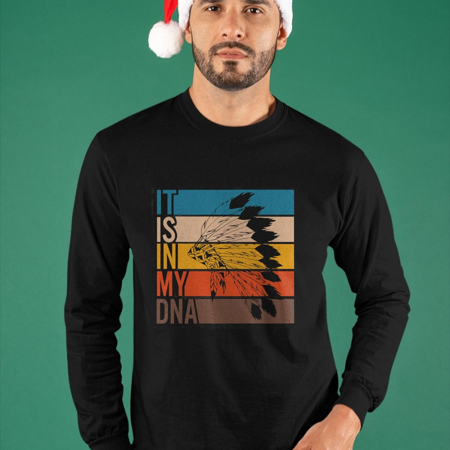 Native American T-Shirts, Vintage Native American Unisex T-Shirt/Hoodie/Sweatshirt HLT00 - It's In My DNA Retro Vintage Heritage Native American Indian T-Shirt (1)