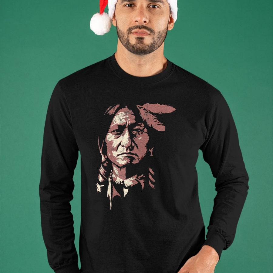 Native American T-Shirts, Vintage Native American Unisex T-Shirt/Hoodie/Sweatshirt HLT00 - Sitting Bull Native American Indian Chief Lakota Sioux Pride T-Shirt (1)