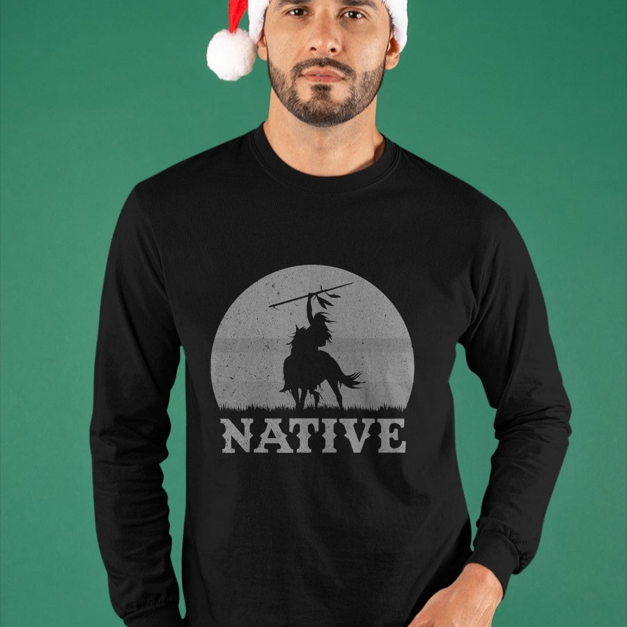 Native American T-Shirts, Vintage Native American Unisex T-Shirt/Hoodie/Sweatshirt HLT00 - Northwest Native American Knight Pride Mountain Warrior T-Shirt (4)