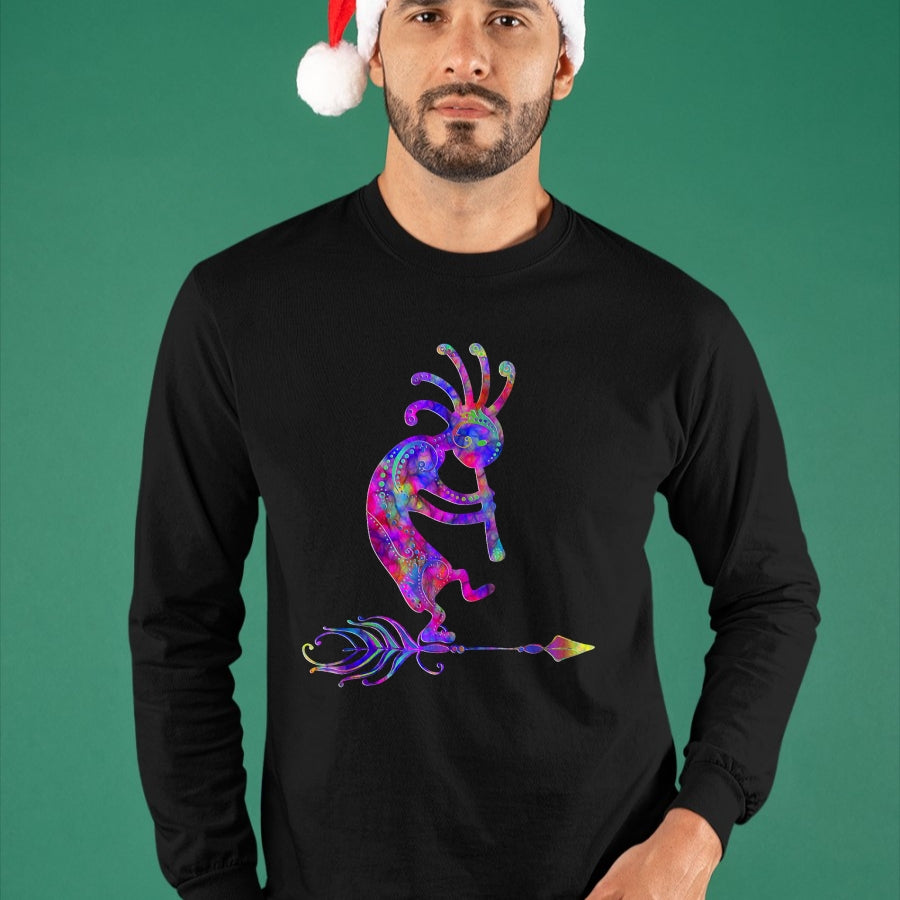 Native American T-Shirts, Vintage Native American Unisex T-Shirt/Hoodie/Sweatshirt HLT00 - Native American Kokopelli With Feather 2 - Fan Fun T-Shirt