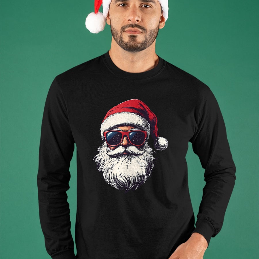 Cool Santa Claus Face Retro Sunglasses Christmas Men Boys T-Shirt - Christmas Unisex T-Shirt/Hoodie/Sweatshirt - NINA00