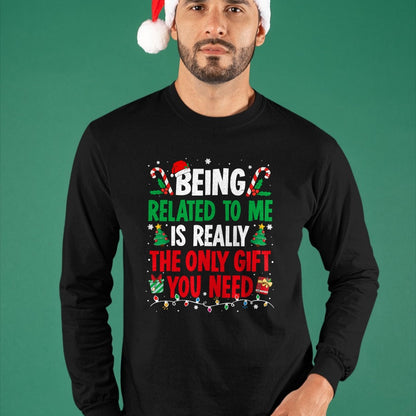 Being Related To Me Funny Christmas Family Xmas Pajamas T-Shirt  - Christmas Unisex T-Shirt/Hoodie/Sweatshirt - NINA00
