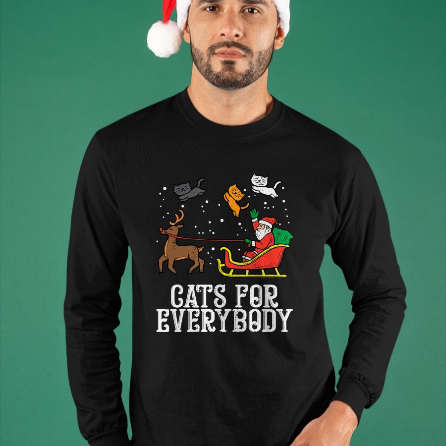 Cats For Everybody Christmas Cat Funny Xmas Women Santa T-Shirt - Christmas Unisex T-Shirt/Hoodie/Sweatshirt - NINA00