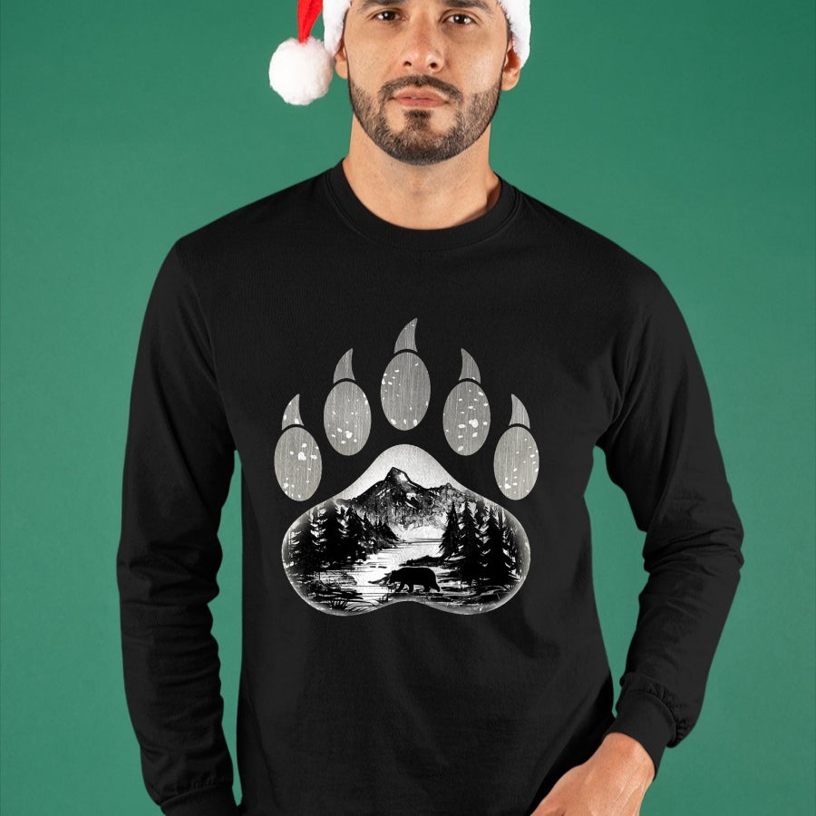 Native American T-Shirts, Vintage Native American Unisex T-Shirt/Hoodie/Sweatshirt HLT00 - Native American Indian Bear Claws Funny Mountain Animal Gift T-Shirt (1)