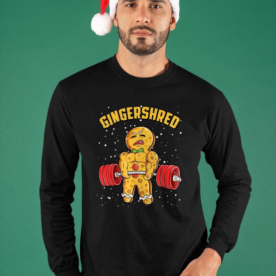 Gingershred Funny Gingerbread Man Gym Bodybuilding Christmas T-Shirt - Christmas Unisex T-Shirt/Hoodie/Sweatshirt - NINA00