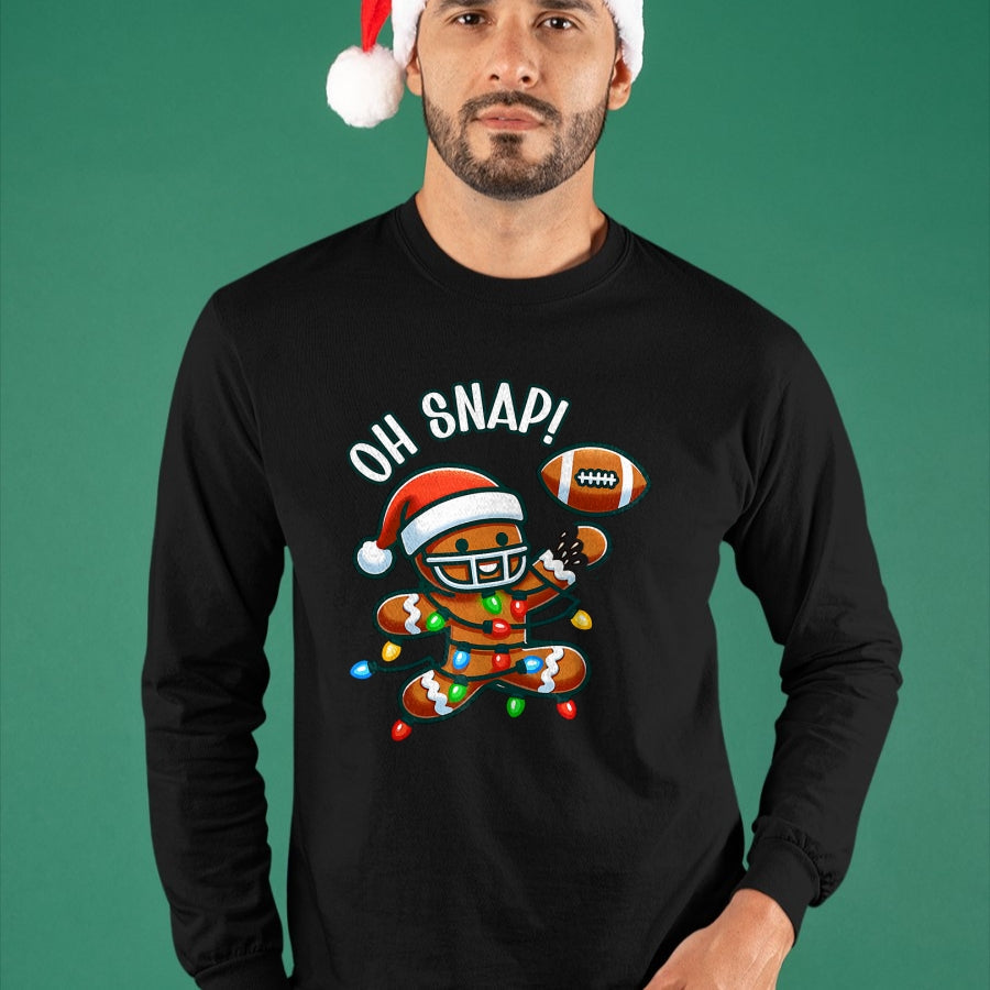 Funny Gingerbread Man Pajamas & PJs Xmas Holiday Oh Snap Gingerbreadman Christmas Football T-Shirt - Christmas Unisex T-Shirt/Hoodie/Sweatshirt - NINA00