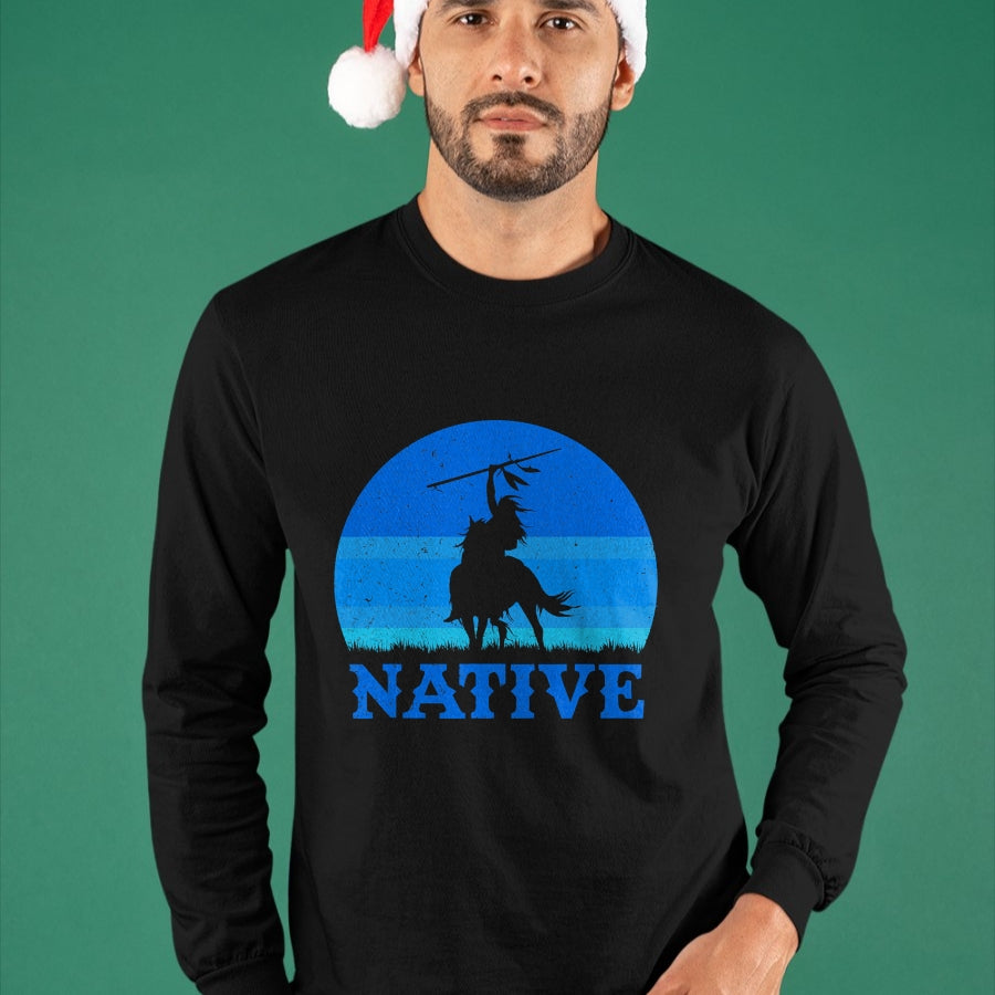 Native American T-Shirts, Vintage Native American Unisex T-Shirt/Hoodie/Sweatshirt HLT00 - Northwest Native American Knight Pride Mountain Warrior T-Shirt (2)