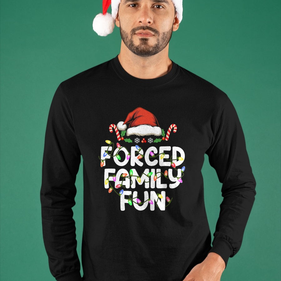 Forced Family Fun Christmas Pajamas Funny T-Shirt - Christmas Unisex T-Shirt/Hoodie/Sweatshirt - NINA00