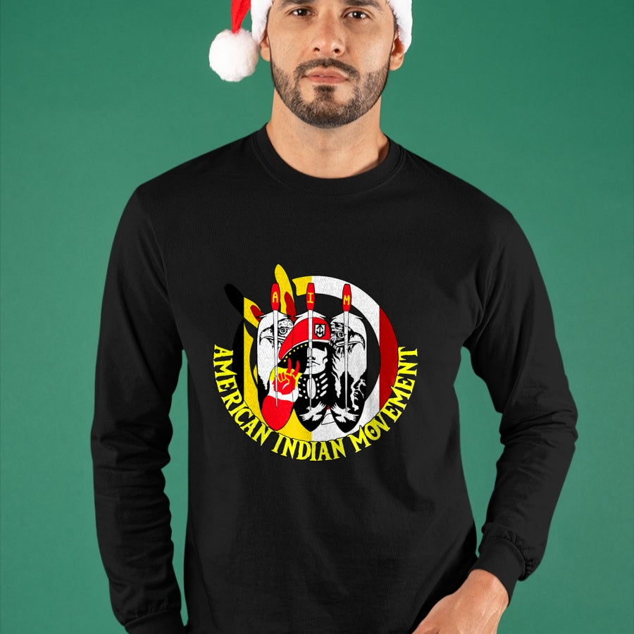 Native American T-Shirts, Vintage Native American Unisex T-Shirt/Hoodie/Sweatshirt HLT00 - Native American Pride Indian Movement T-Shirt