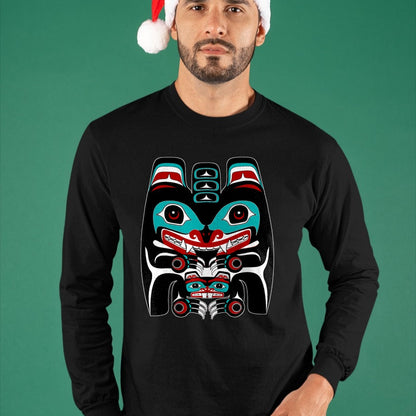 Native American T-Shirts, Vintage Native American Unisex T-Shirt/Hoodie/Sweatshirt HLT00 - Indigenous Alaska Native American Art Style Bear & Beaver T-Shirt