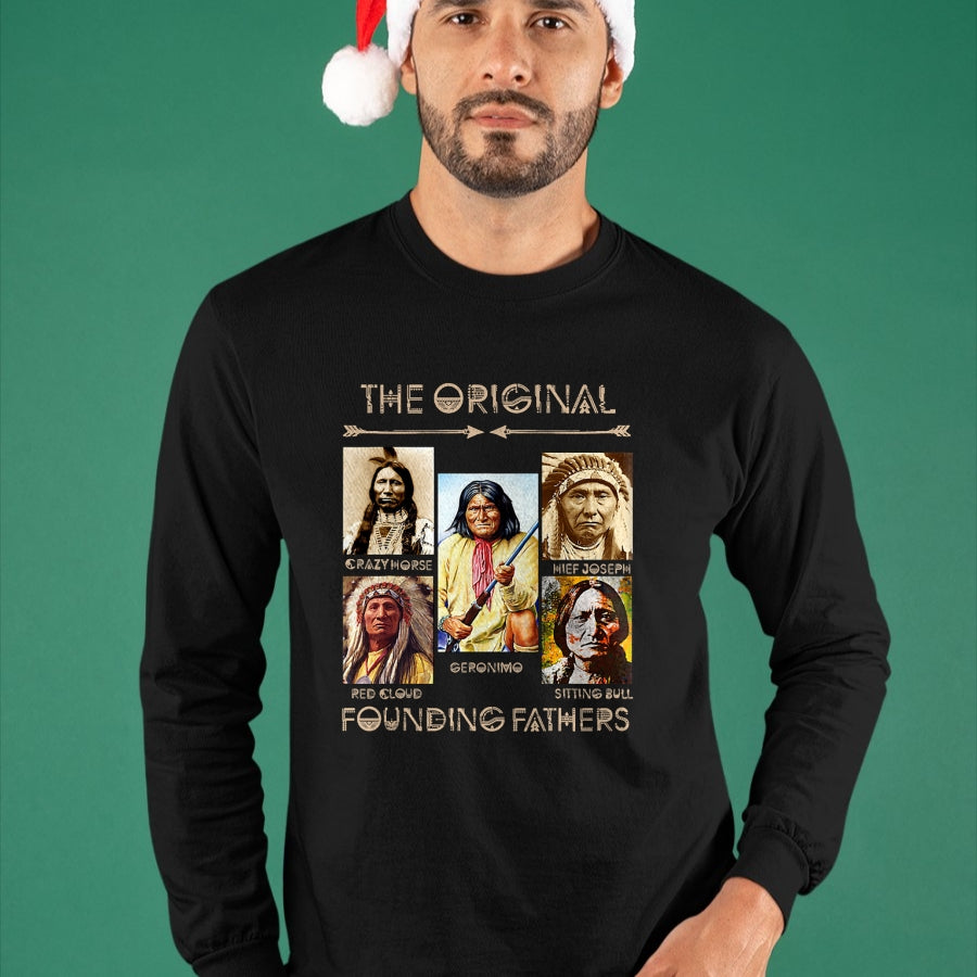 Native American T-Shirts, Vintage Native American Unisex T-Shirt/Hoodie/Sweatshirt HLT00 - The Original Founding Fathers Native American Themed T-Shirt (1)
