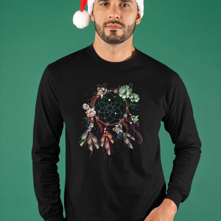 Native American T-Shirts, Vintage Native American Unisex T-Shirt/Hoodie/Sweatshirt HLT00 - Native American Indian Colorful Dreamcatcher T-Shirt (1)