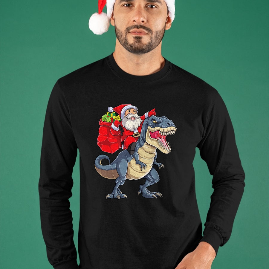 Dinosaur T rex Christmas Santa Boys Men Girls Xmas Squad T-Shirt - Christmas Unisex T-Shirt/Hoodie/Sweatshirt - NINA00