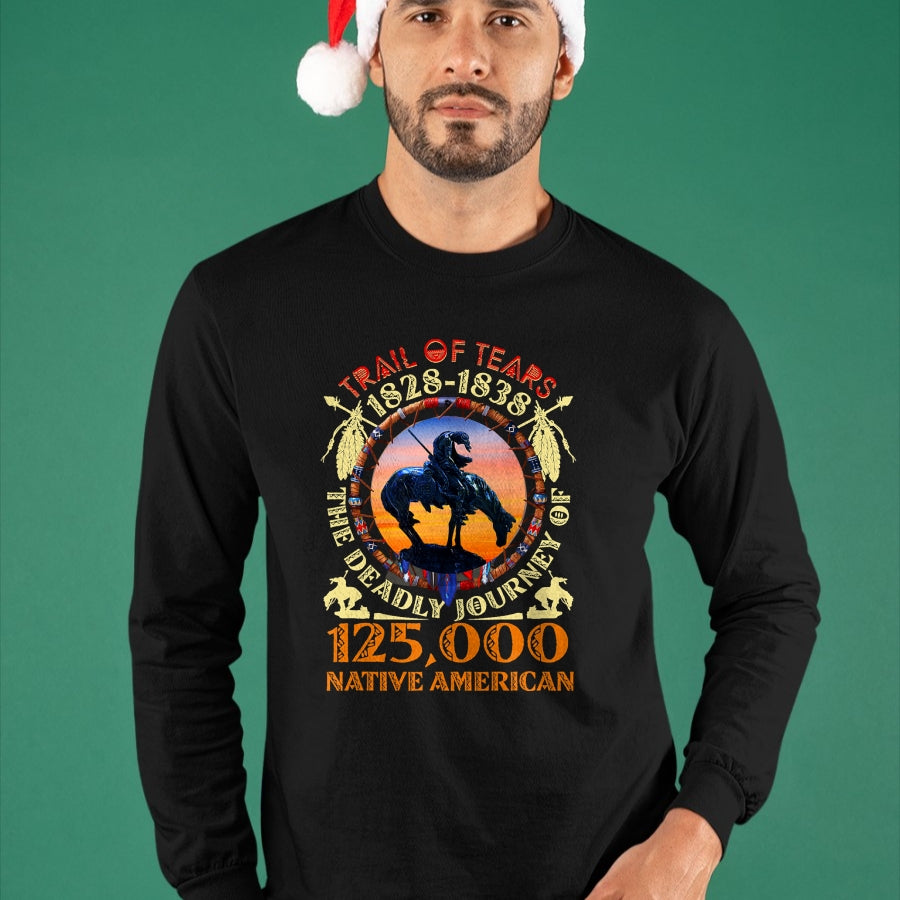 Native American T-Shirts, Vintage Native American Unisex T-Shirt/Hoodie/Sweatshirt HLT00 - Native American Trail Of Tears The Deadly Journey 125000 T-Shirt (1)