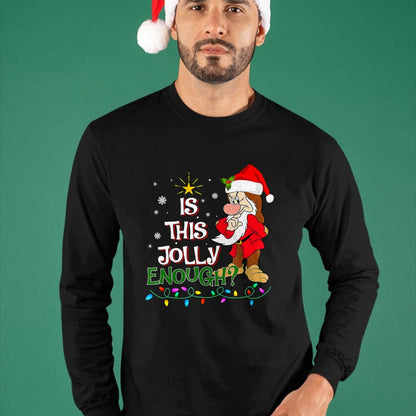 Is This Jolly Enough Grumpy Elf Pajama Christmas Lights T-Shirt - Christmas Unisex T-Shirt/Hoodie/Sweatshirt - NINA00