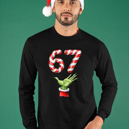 Santa Six Seven 67 Meme Christmas 67 Candy Cane Kids Boys T-Shirt - Christmas Unisex T-Shirt/Hoodie/Sweatshirt - NINA00