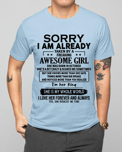 October - Awesome Girl born in October - Special gift for your boyfriend - From Wife NINA10 (SKU.AT16)