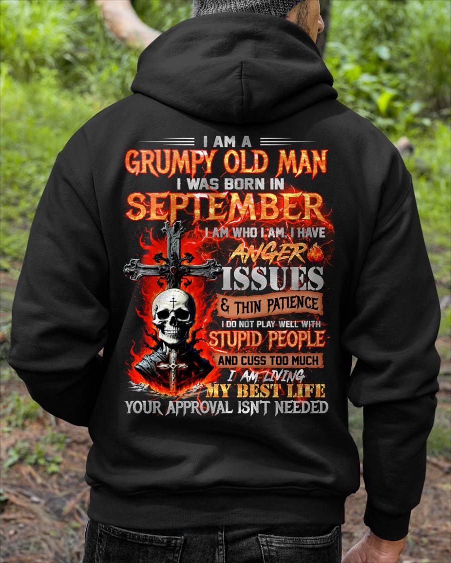 SEPTEMBER – I DO NOT PLAY WELL WITH STUPID PEOPLE AND I CUSS TOO MUCH – MAN TEE - NINA09 (SKU12-319-09)